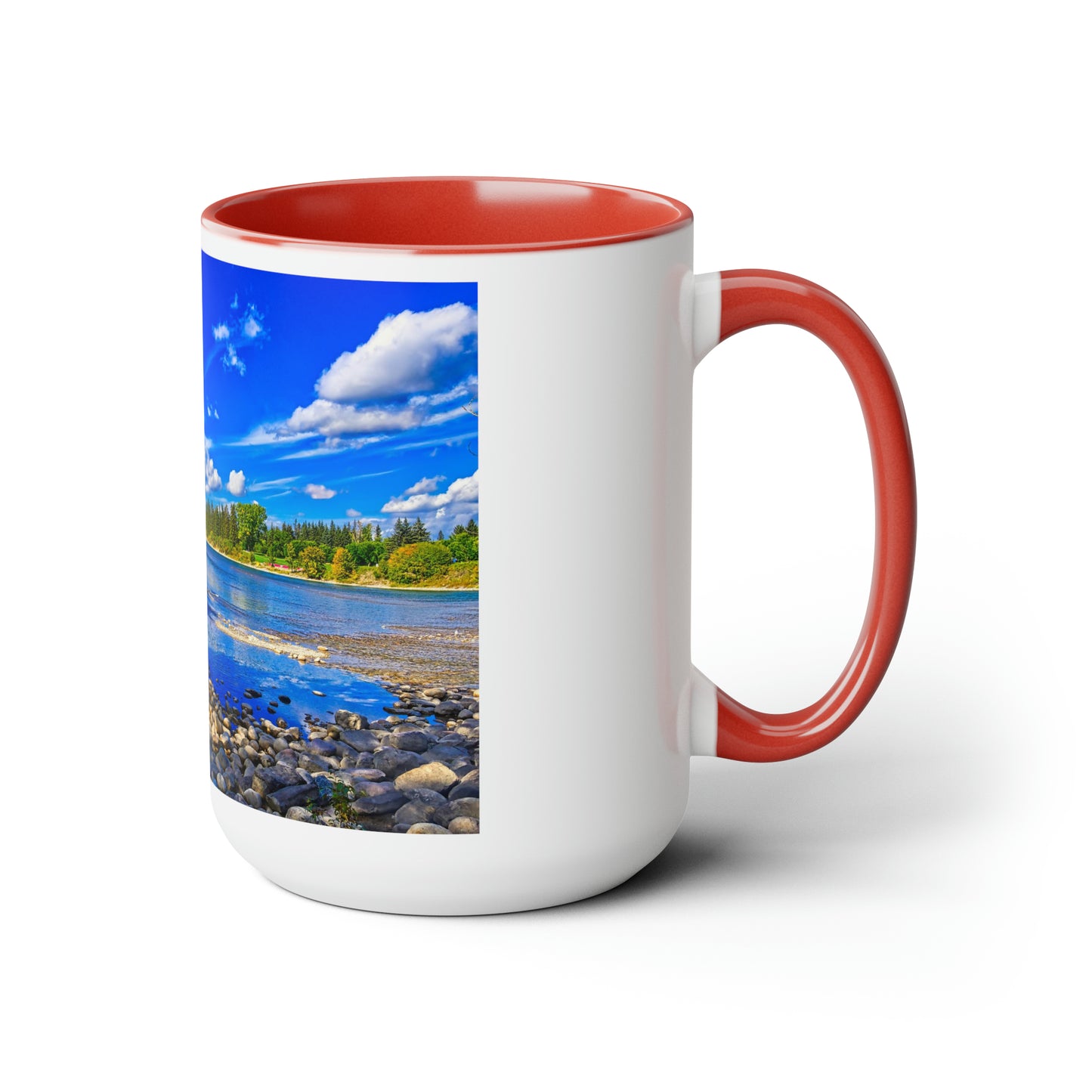 Accent Coffee Mugs, 15oz - Bow River Bowness Park Fall HDR