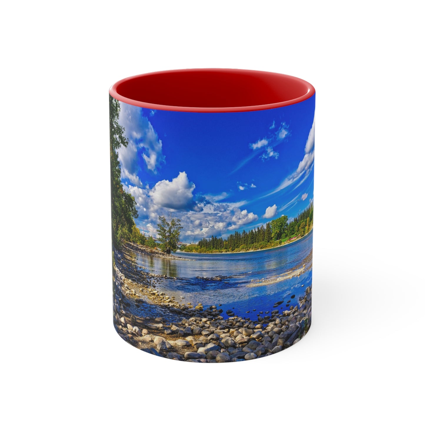 Accent Coffee Mug, 11oz - Bow River Bowness Park Fall HDR