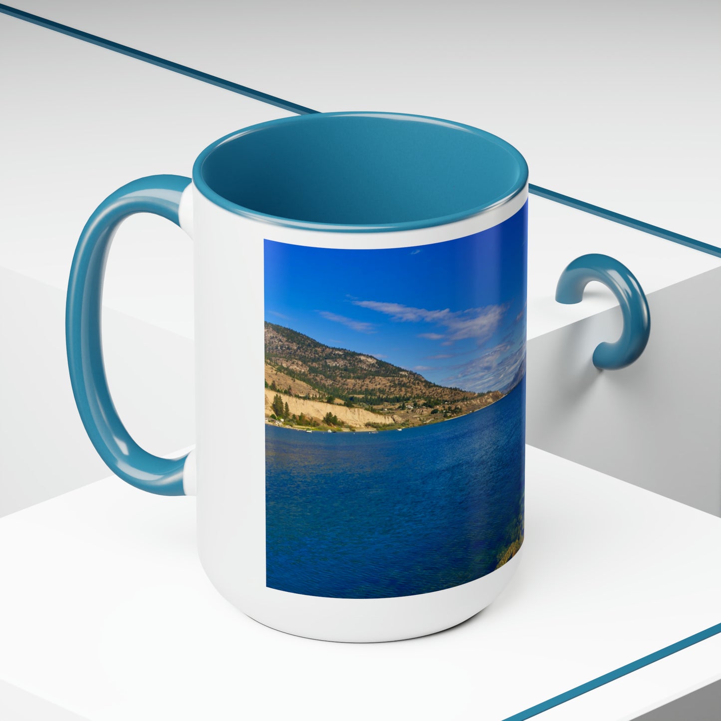 Accent Coffee Mugs, 15oz - Penticton Okanagan Lake Daytime