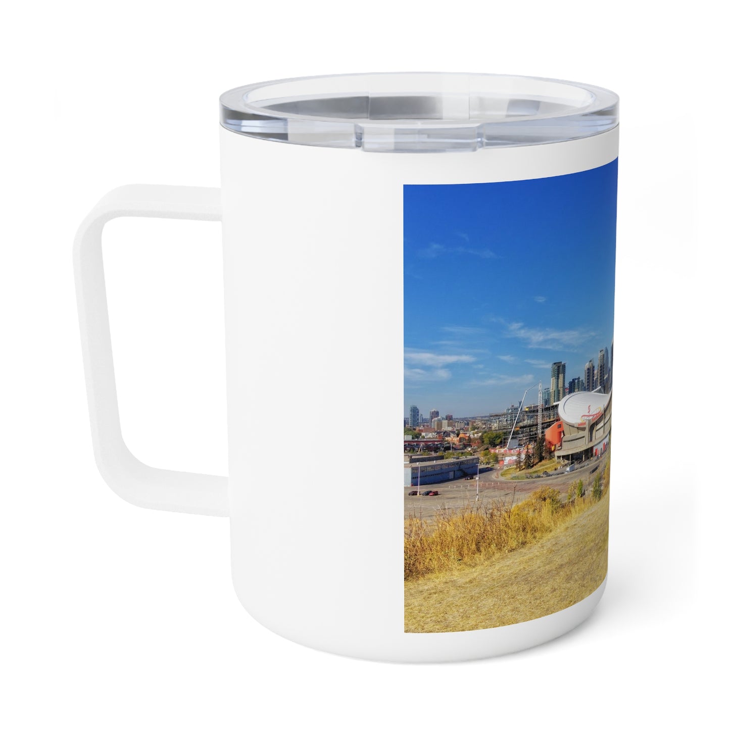 Insulated Coffee Mug, 10oz - Downtown Calgary Scotsman's Hill Fall Colours