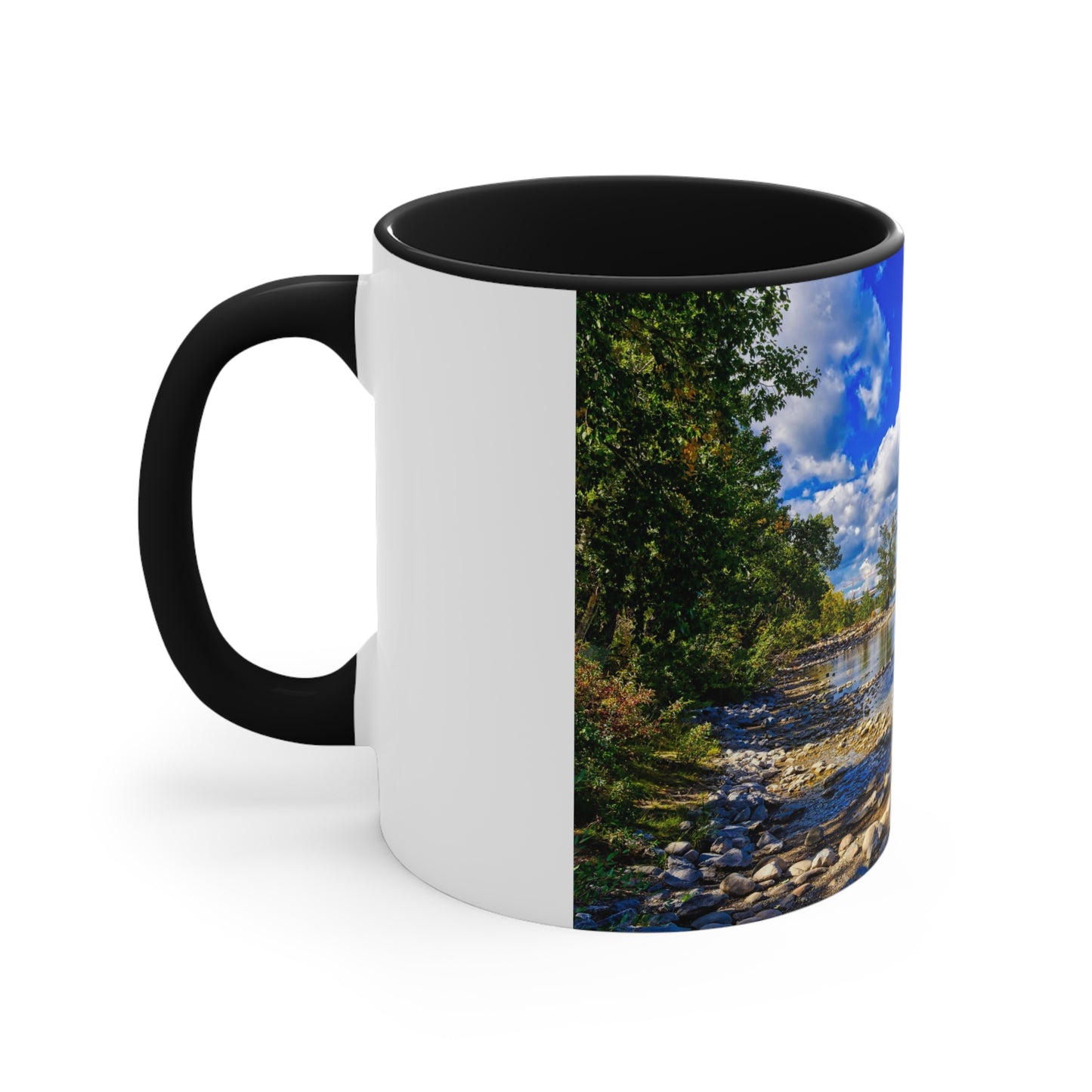 Accent Coffee Mug, 11oz - Bow River Bowness Park Fall HDR