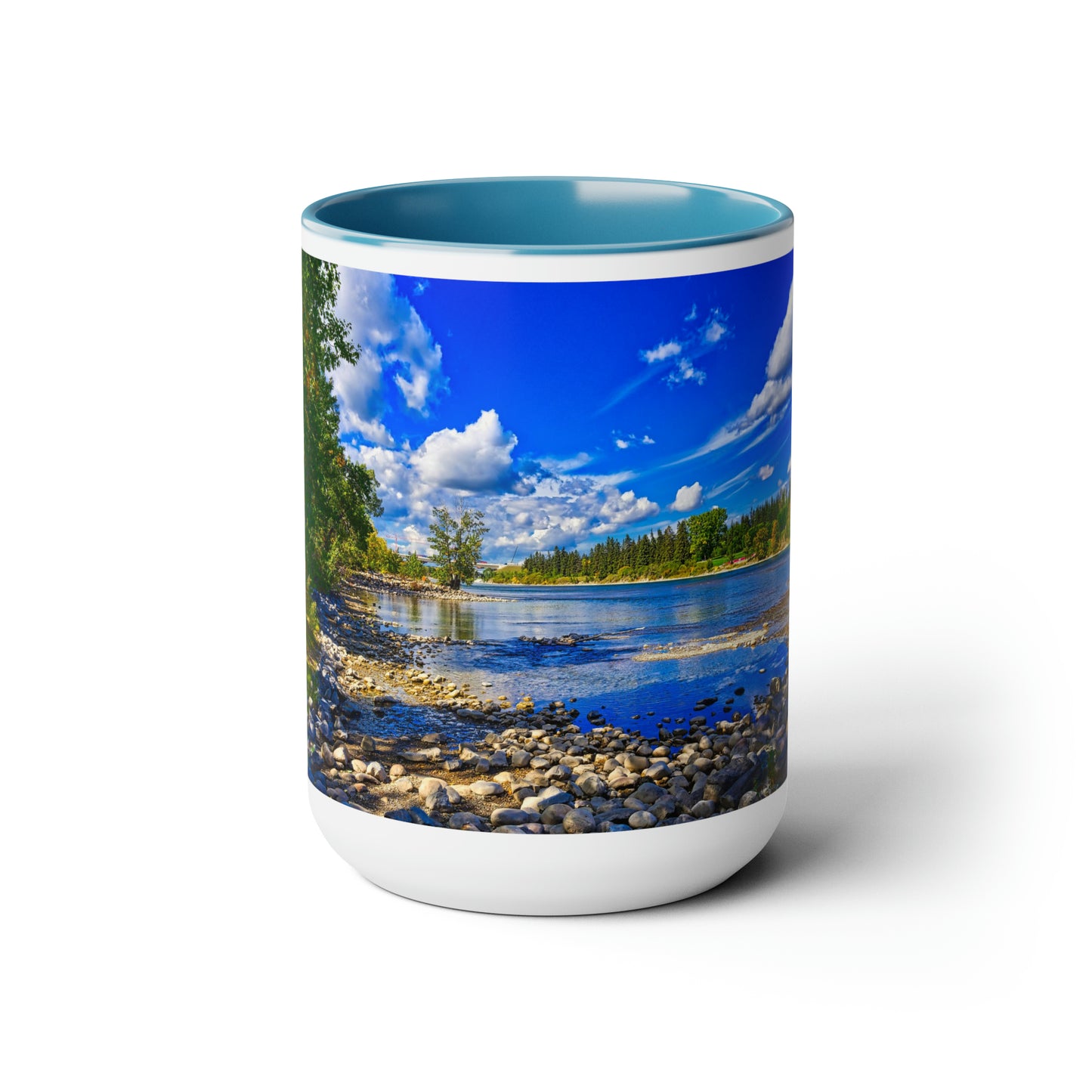 Accent Coffee Mugs, 15oz - Bow River Bowness Park Fall HDR