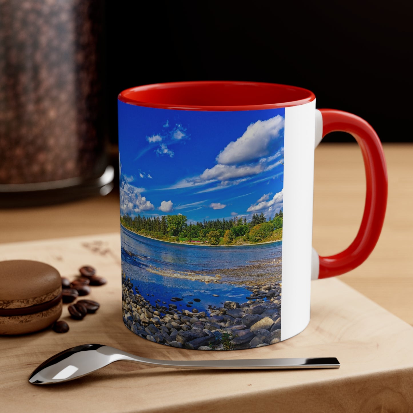 Accent Coffee Mug, 11oz - Bow River Bowness Park Fall HDR