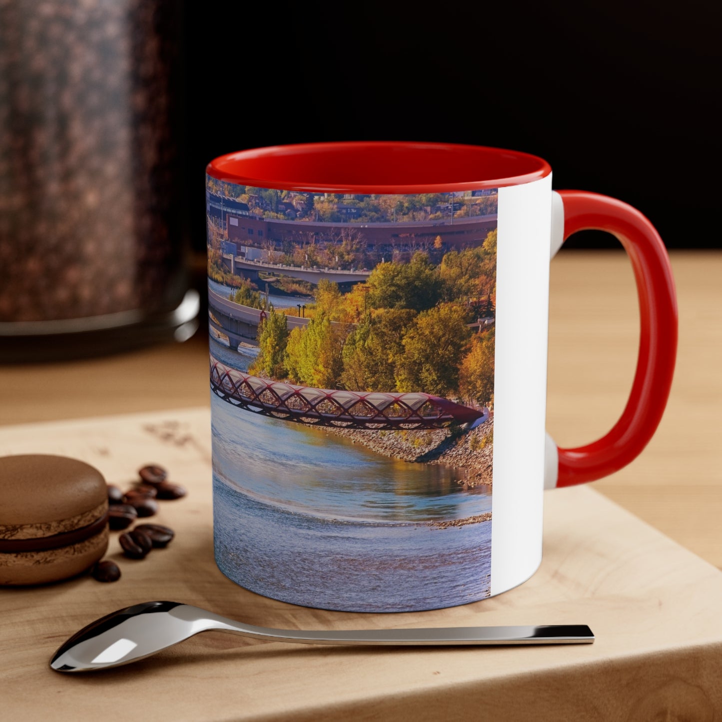 Accent Coffee Mug, 11oz - Peace Bridge McHugh Bluff Fall