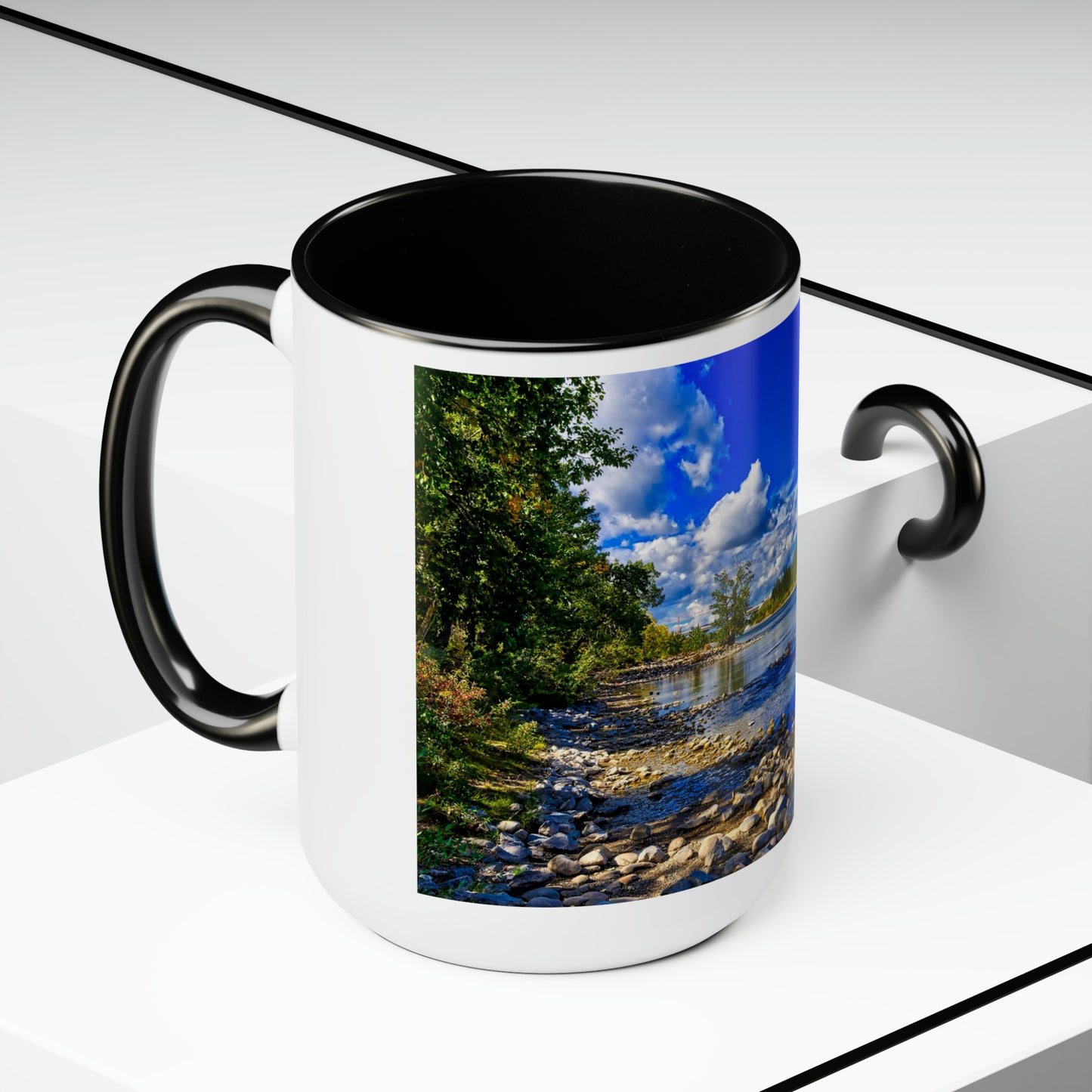 Accent Coffee Mugs, 15oz - Bow River Bowness Park Fall HDR