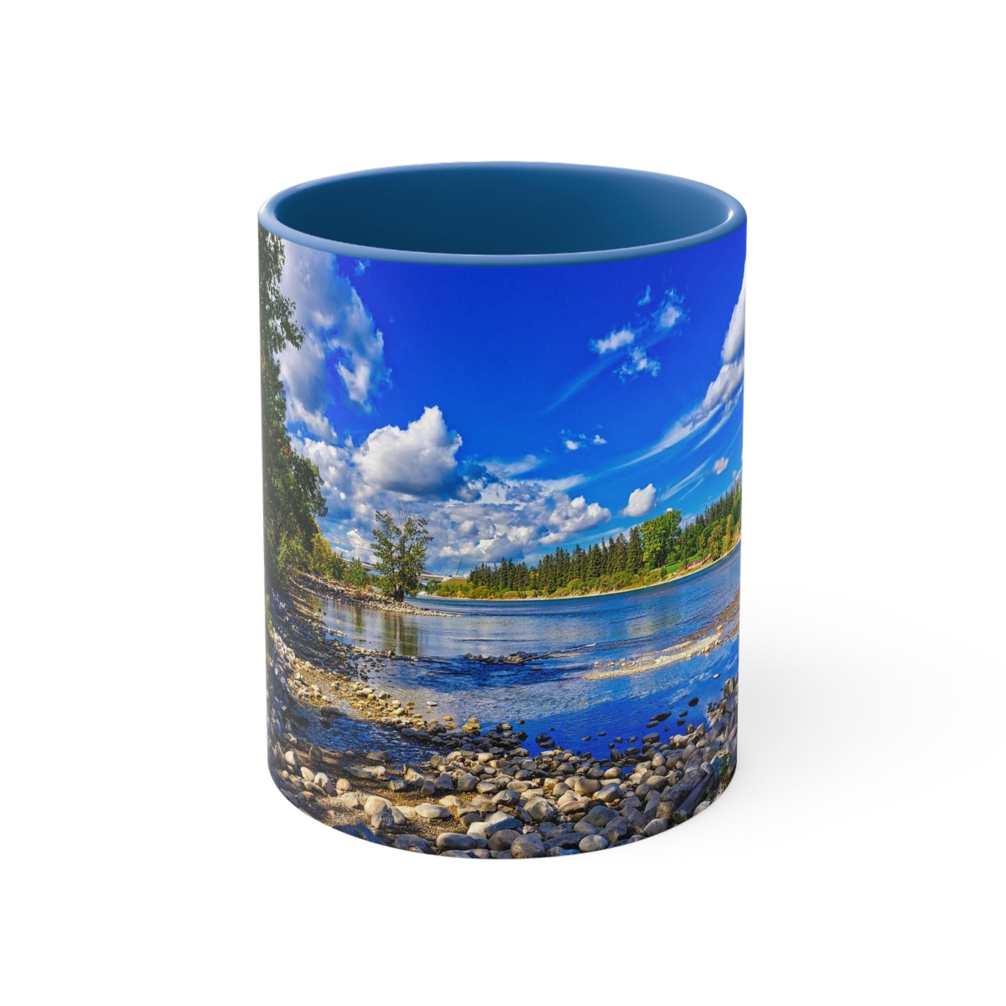 Accent Coffee Mug, 11oz - Bow River Bowness Park Fall HDR