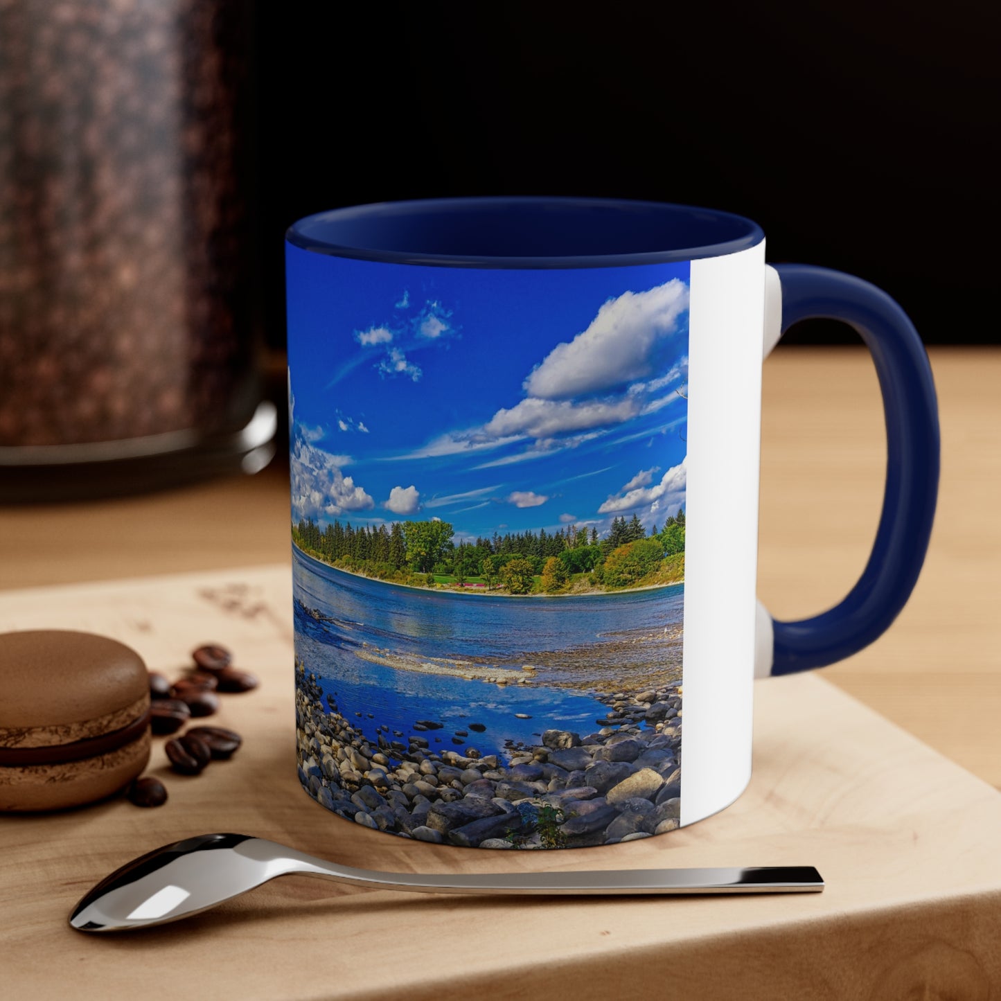 Accent Coffee Mug, 11oz - Bow River Bowness Park Fall HDR