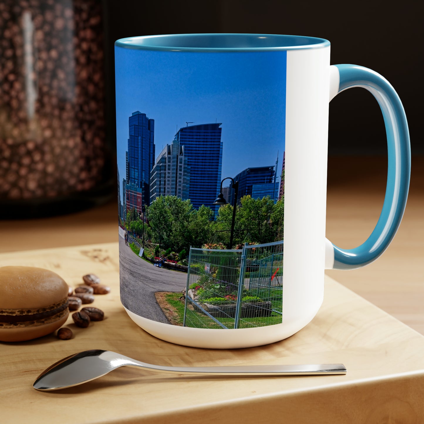 Accent Coffee Mugs, 15oz - Downtown Calgary Prince's Island Park HDR