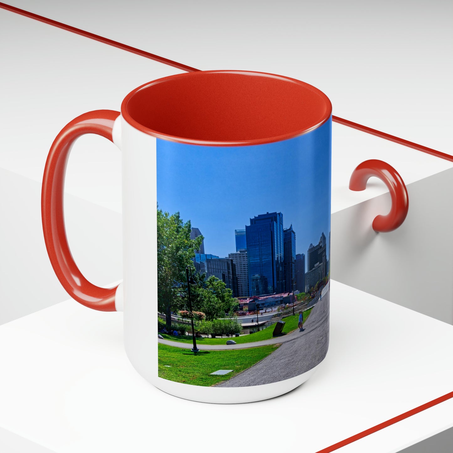 Accent Coffee Mugs, 15oz - Downtown Calgary Prince's Island Park HDR