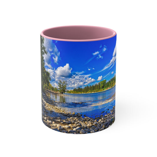 Accent Coffee Mug, 11oz - Bow River Bowness Park Fall HDR