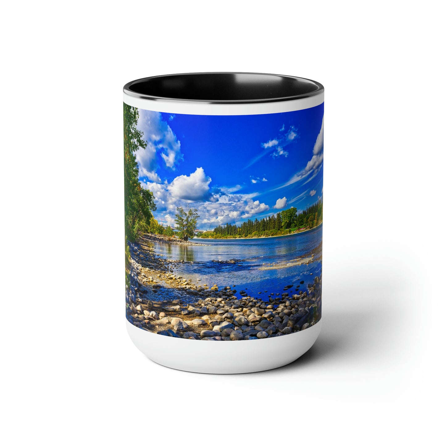 Accent Coffee Mugs, 15oz - Bow River Bowness Park Fall HDR