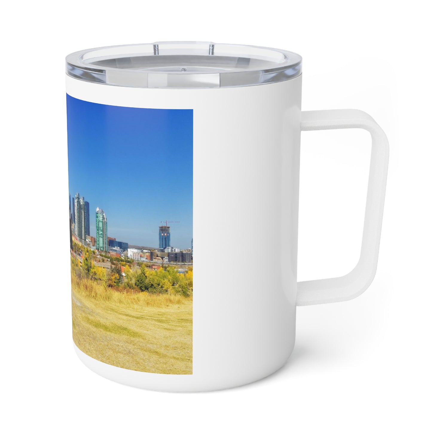 Insulated Coffee Mug, 10oz - Downtown Calgary Scotsman's Hill Fall Colours