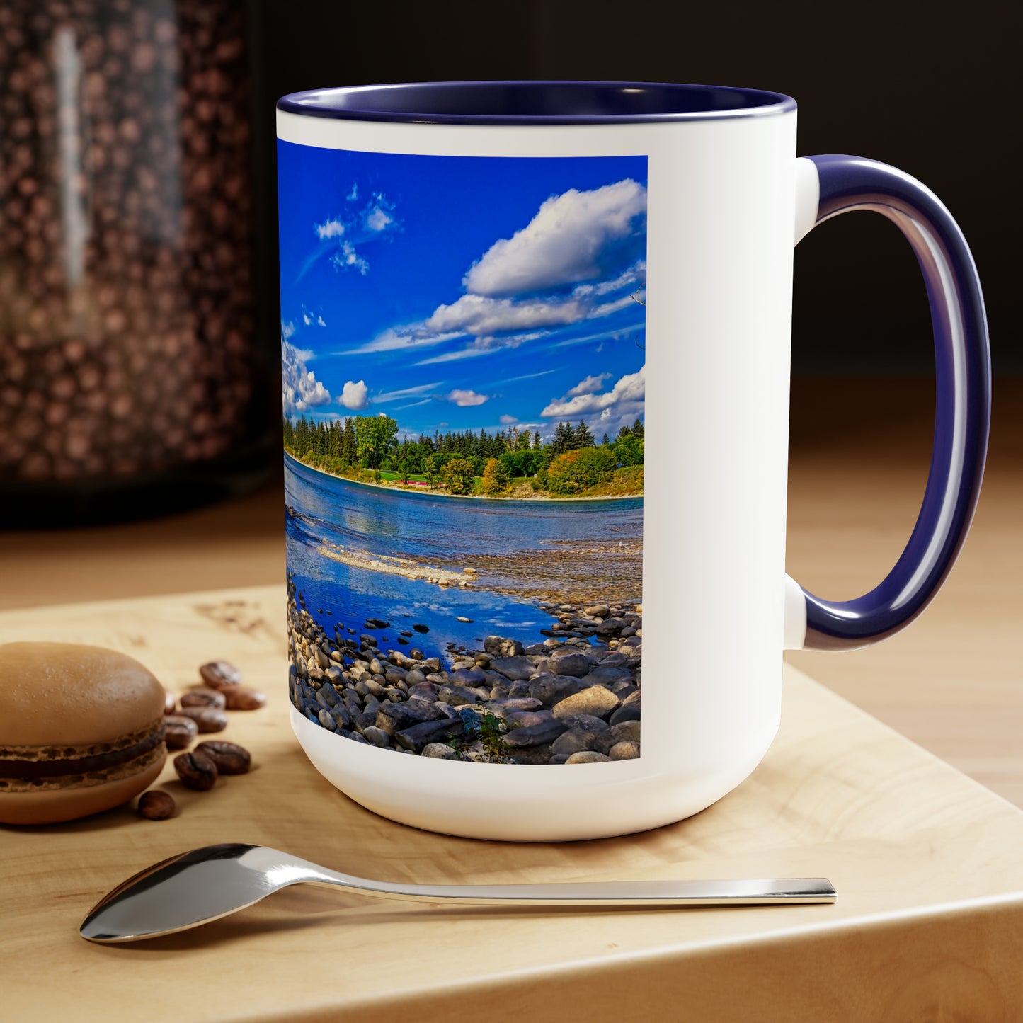 Accent Coffee Mugs, 15oz - Bow River Bowness Park Fall HDR