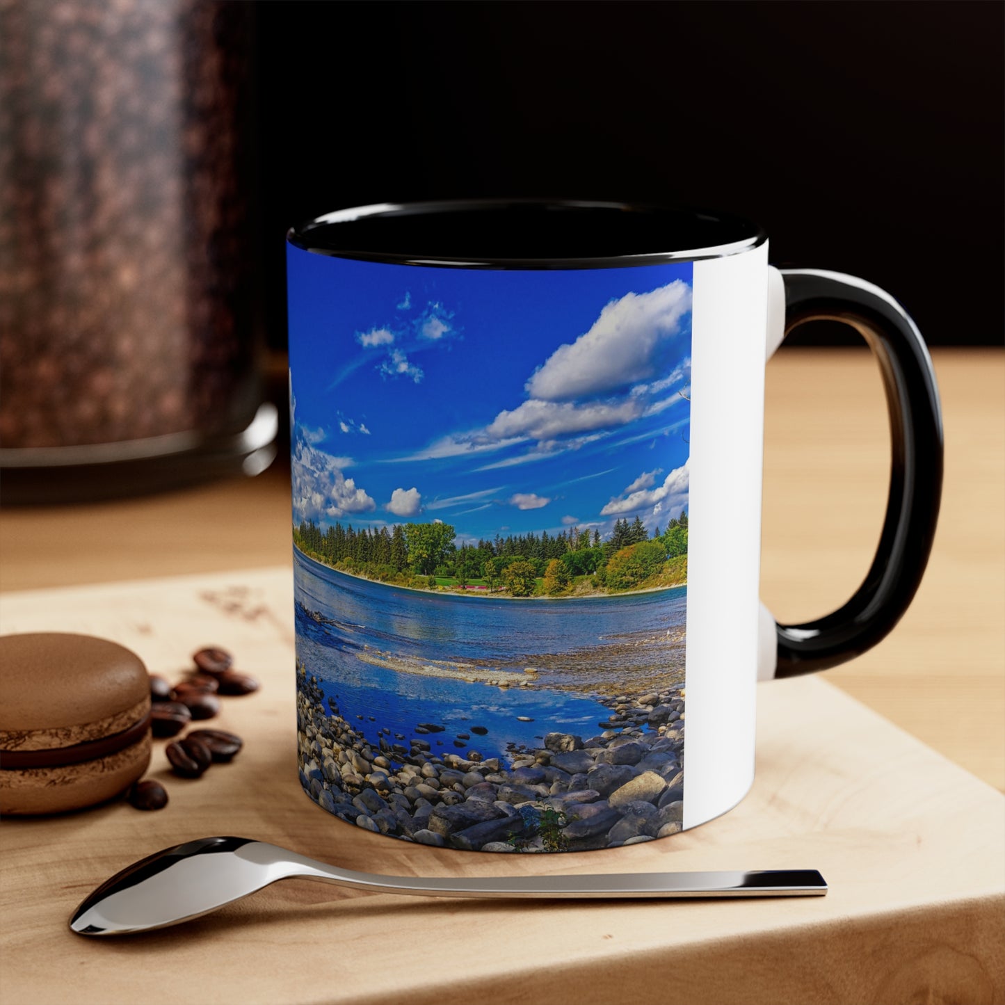 Accent Coffee Mug, 11oz - Bow River Bowness Park Fall HDR