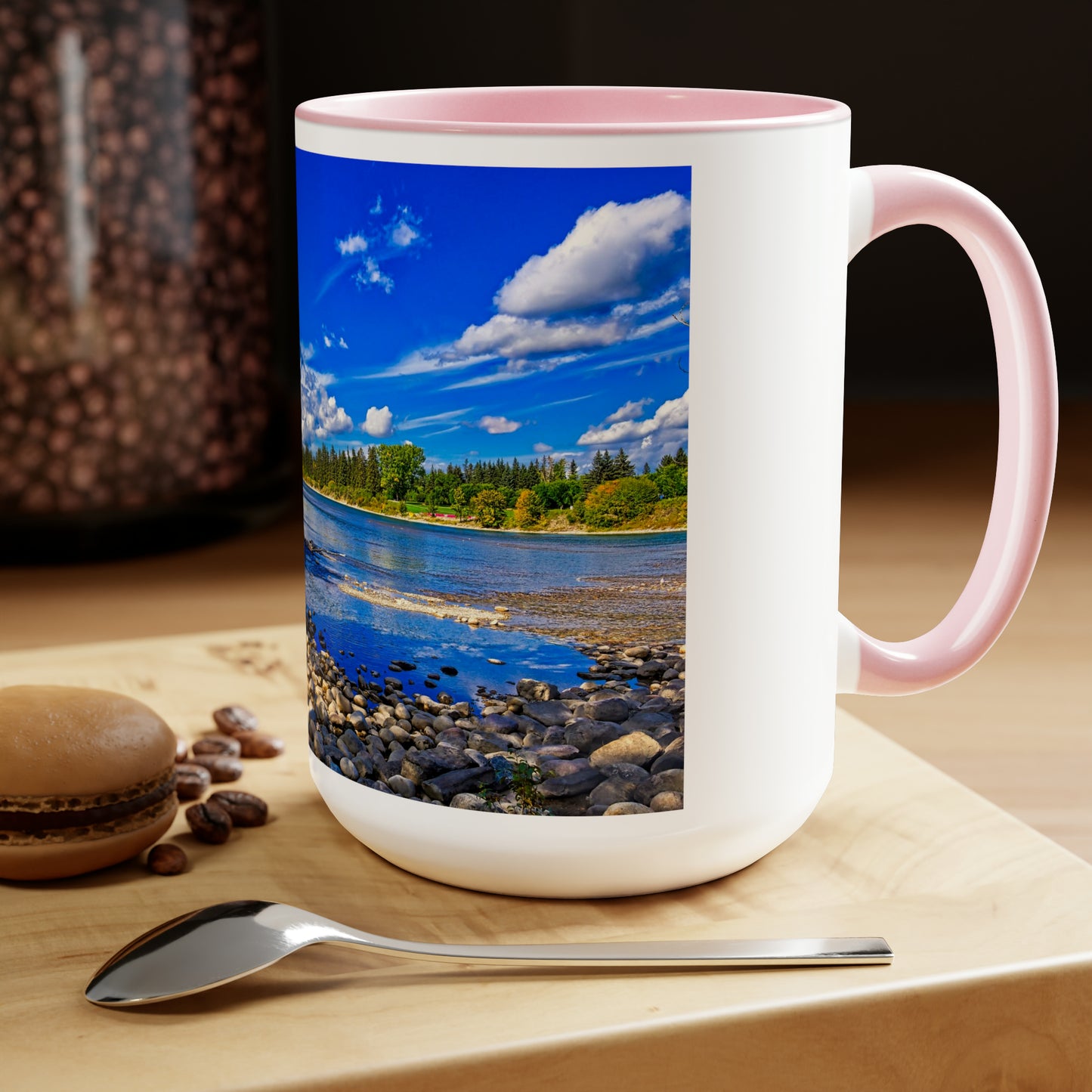 Accent Coffee Mugs, 15oz - Bow River Bowness Park Fall HDR