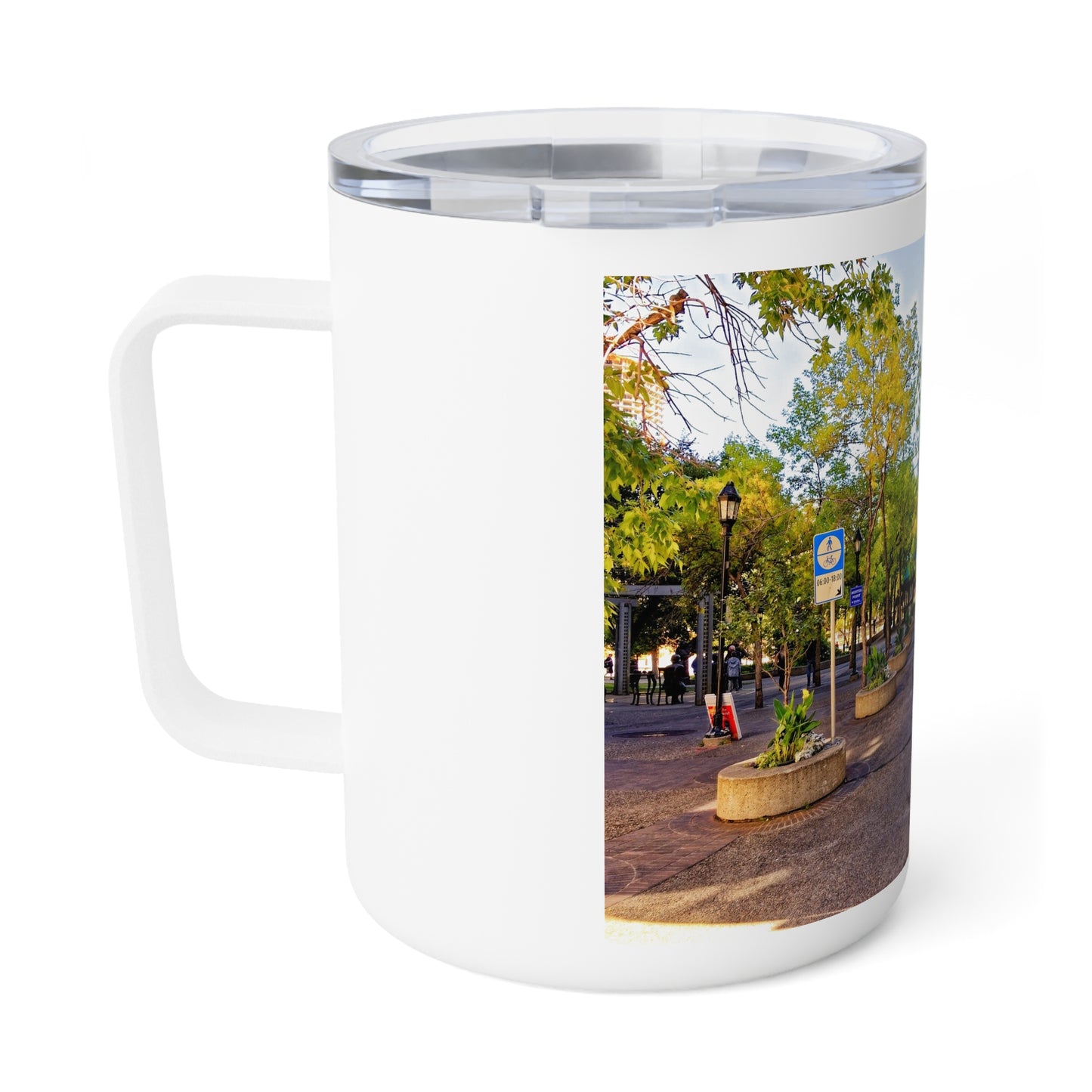 Insulated Coffee Mug, 10oz - Downtown Calgary 8th Avenue Arts Commons Fall