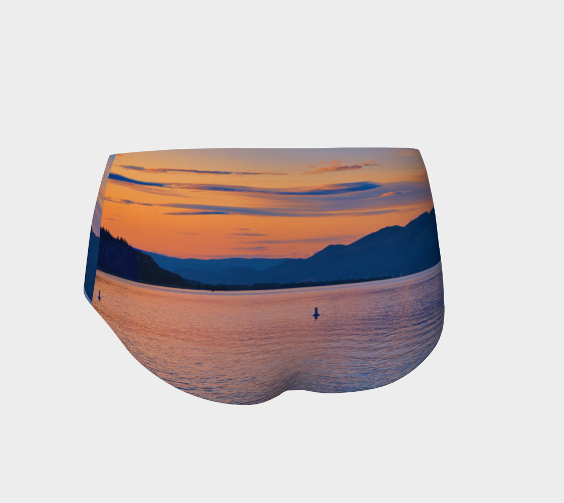 Women's Mini Shorts - Penticton Okanagan Lake Sunset