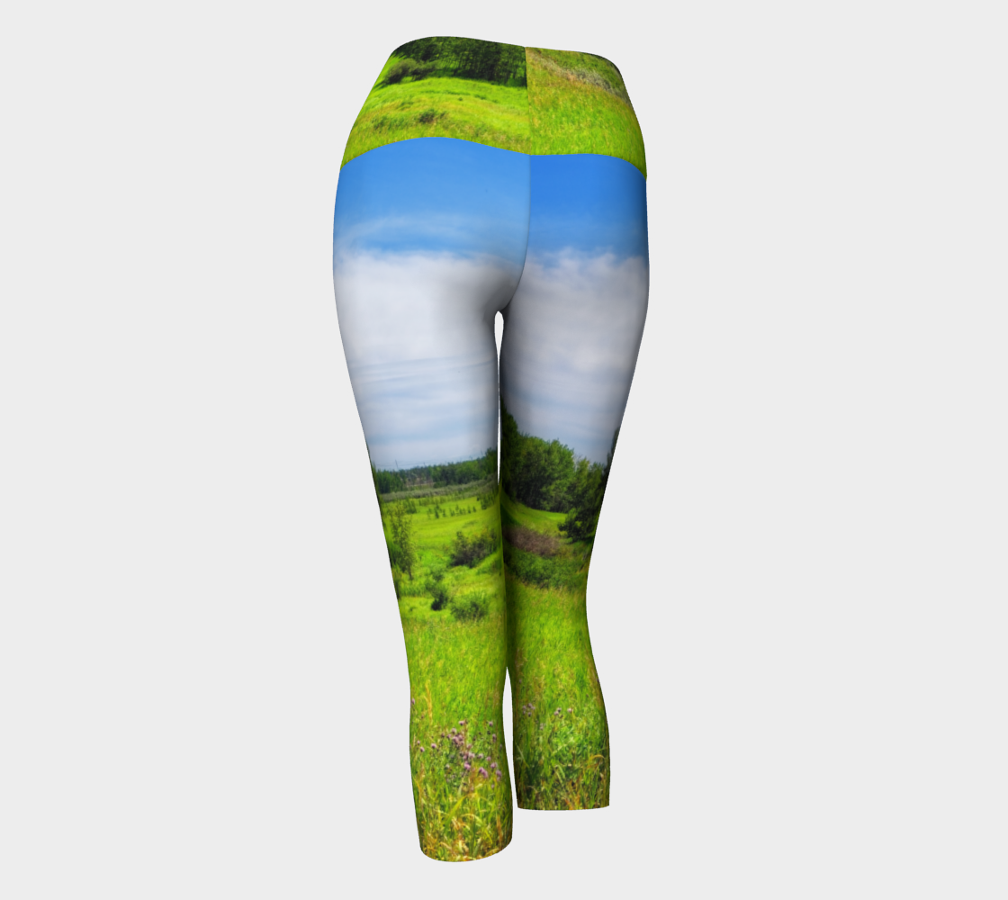 Women's Yoga Capris - Fish Creek Park Votier's Flats Meadow