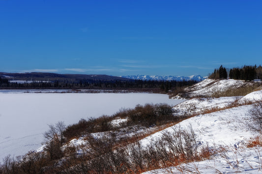 Glenmore Reservoir with Mountains Winter Digital Downloald