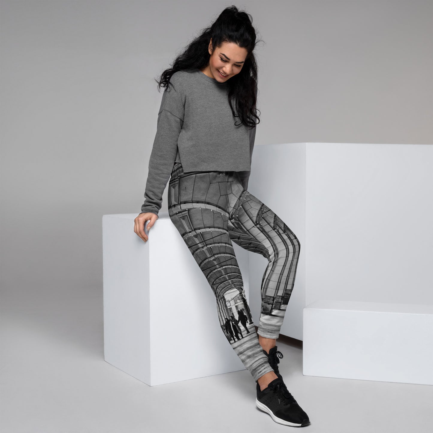 Women's Joggers - Downtown Calgary Hudson's Bay Sidewalk Black and White