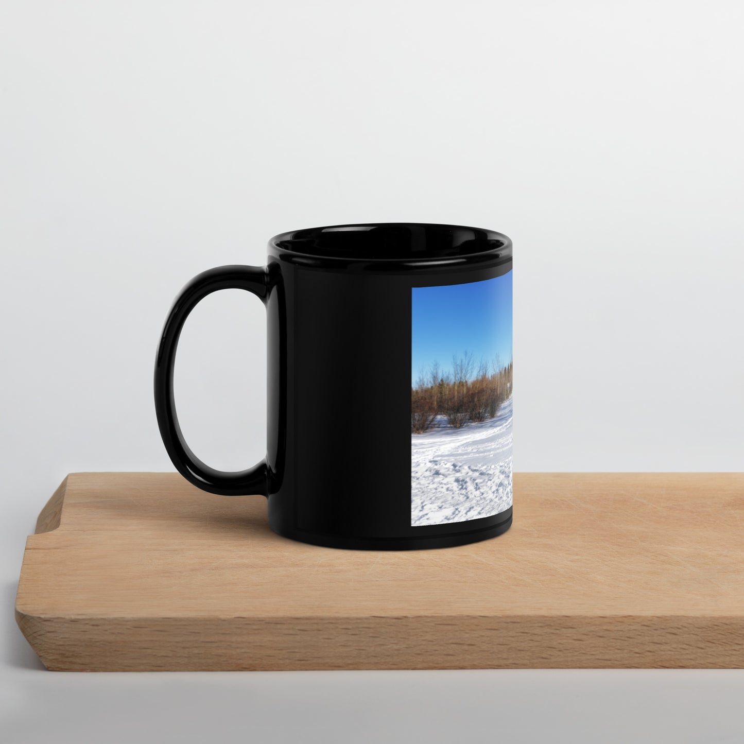 Black Glossy Mug - North Glenmore Park Winter