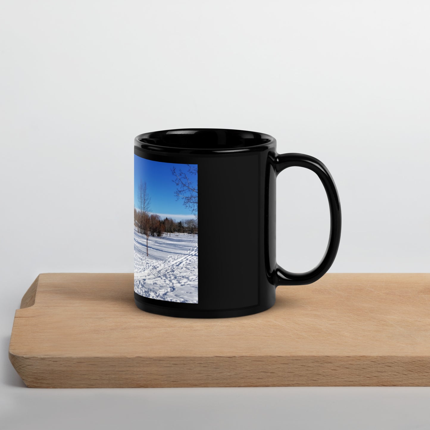 Black Glossy Mug - North Glenmore Park Winter