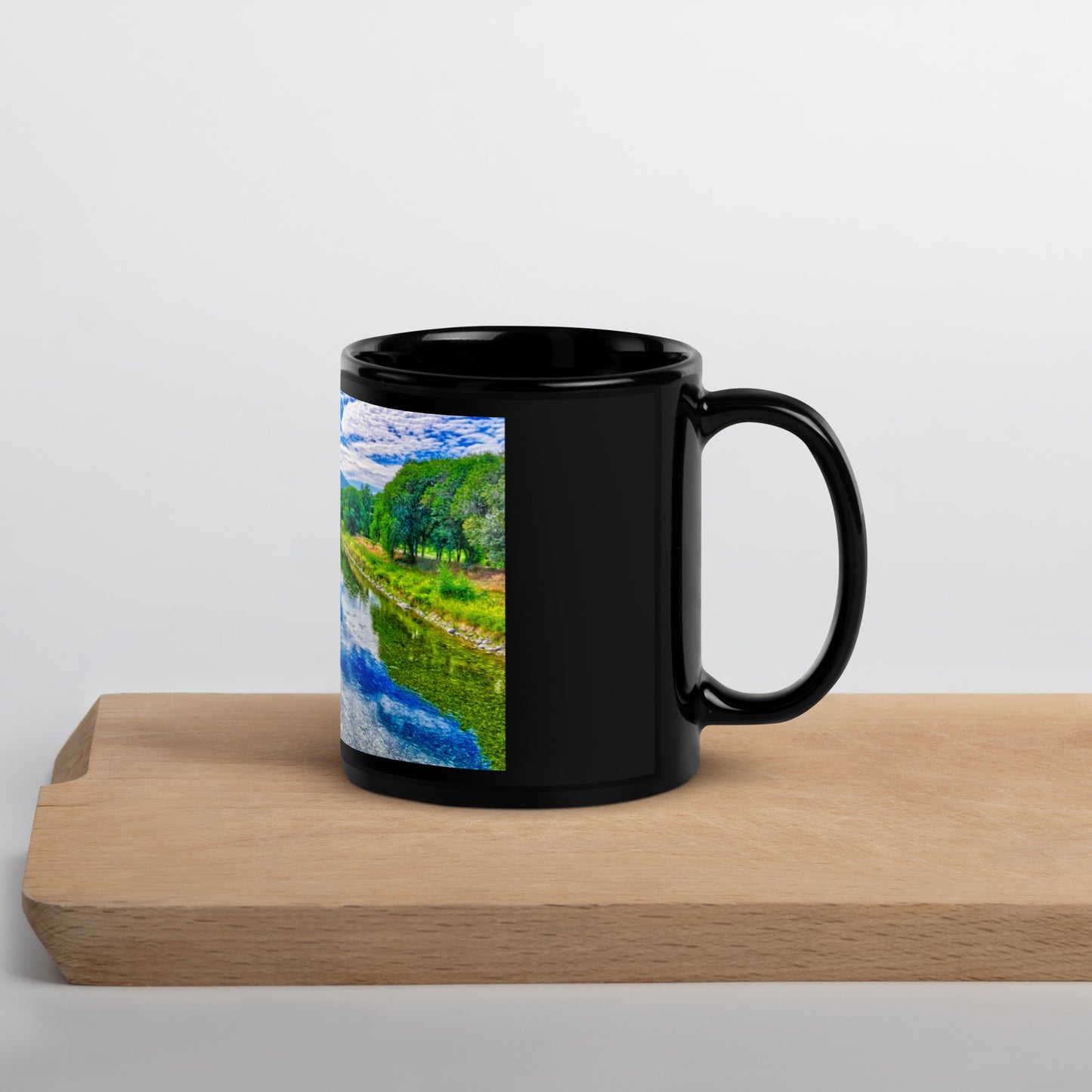 Black Glossy Mug - Penticton Okanagan River Channel HDR