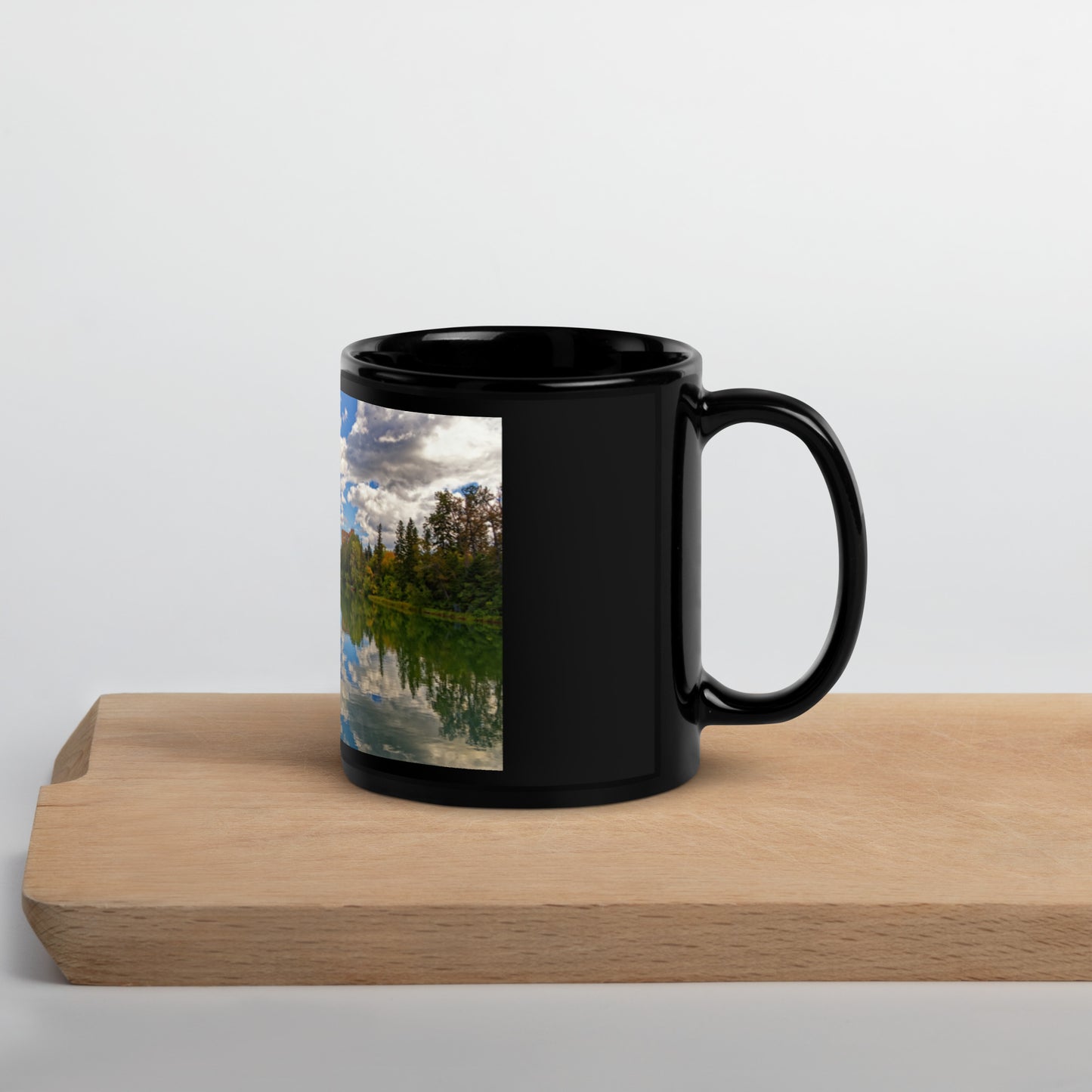 Black Glossy Mug - Bowness Park Lagoon Fall