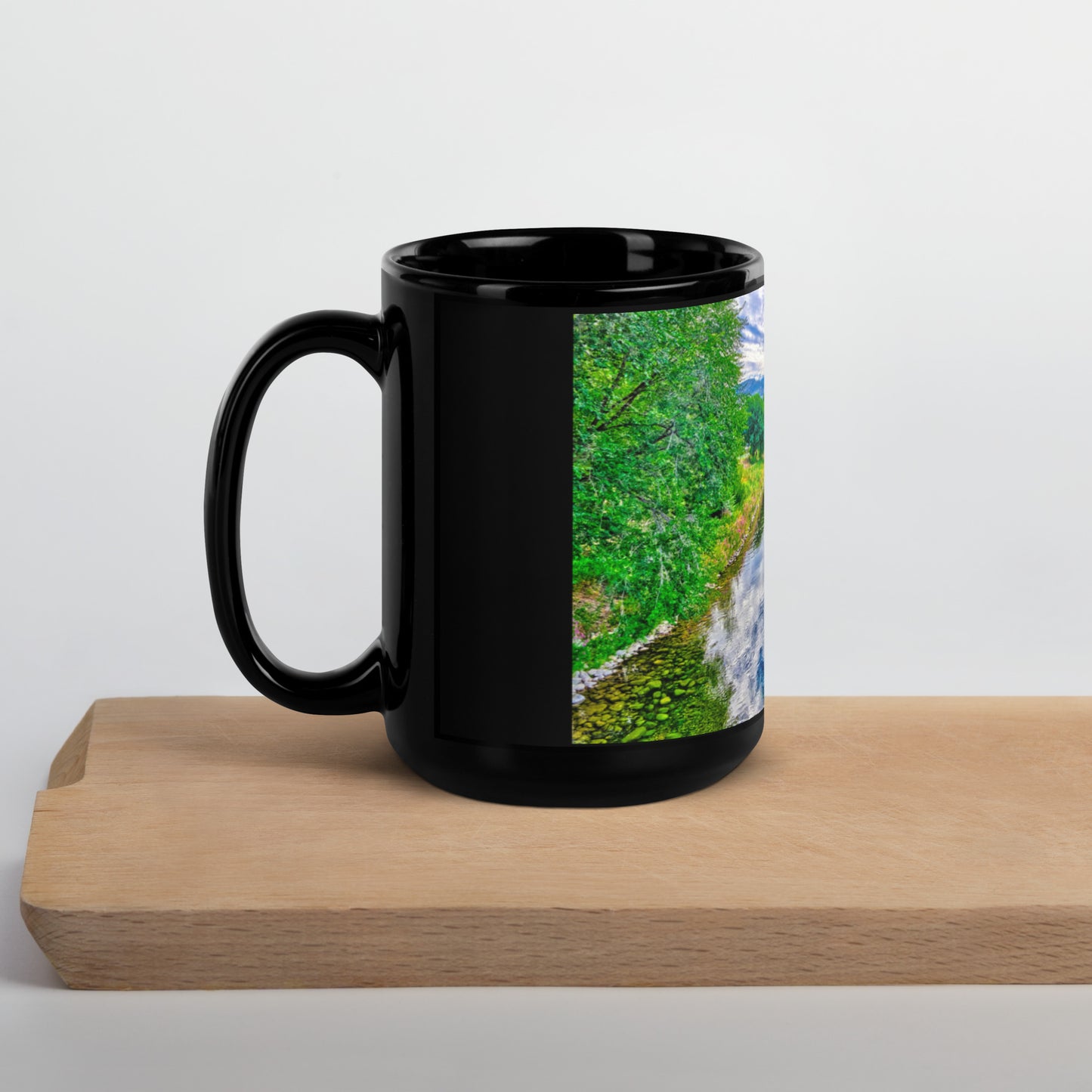 Black Glossy Mug - Penticton Okanagan River Channel HDR