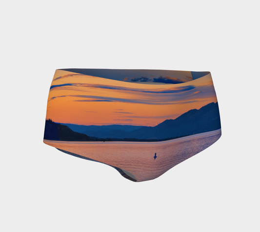 Women's Mini Shorts - Penticton Okanagan Lake Sunset