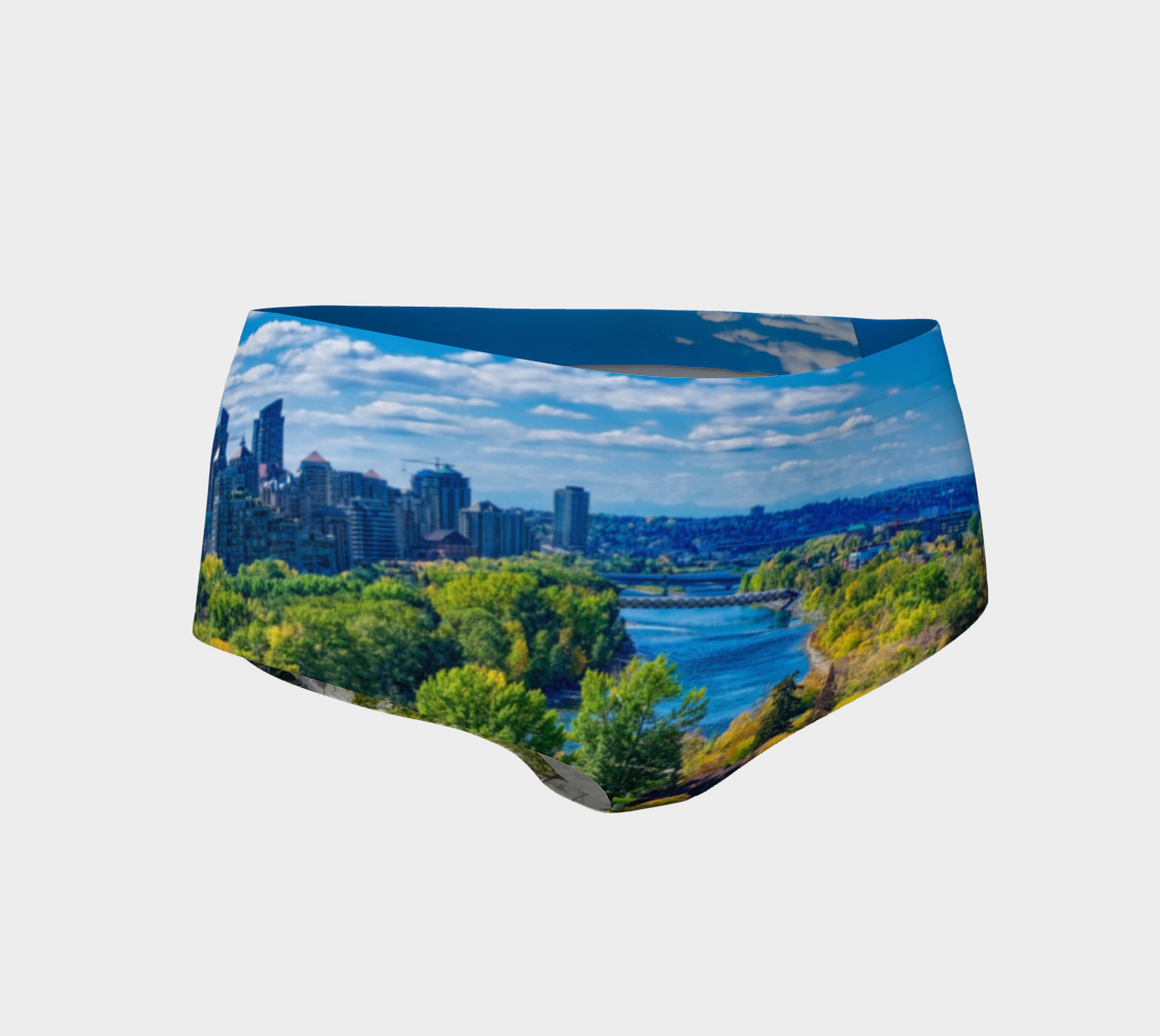 Women's Mini Shorts - Bow River Peace Bridge McHugh Bluff HDR