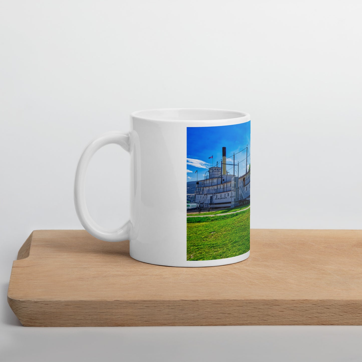 White Glossy Mug - SS Sicamous HDR Daytime