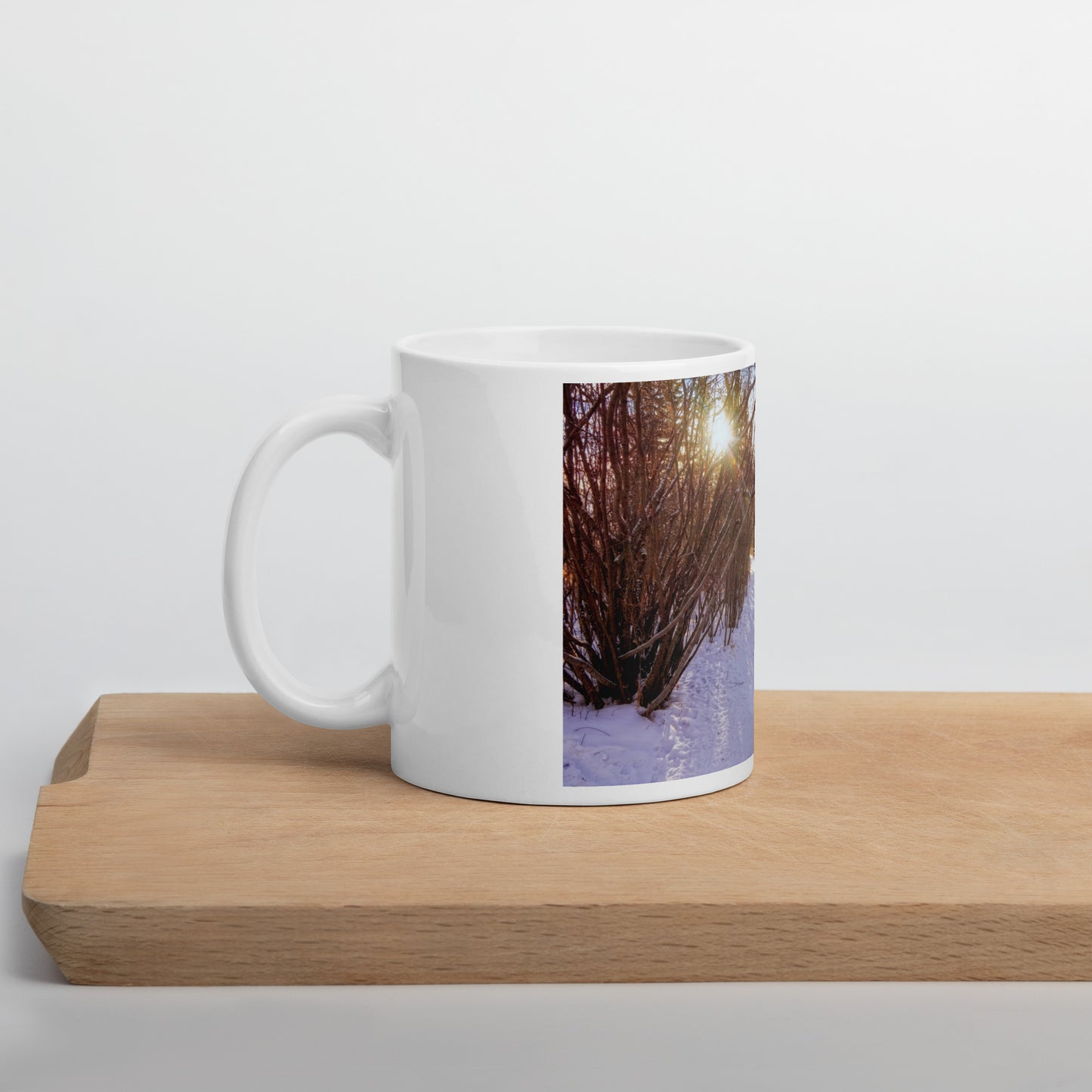 White Glossy Mug - Riverdale Park Winter Forest