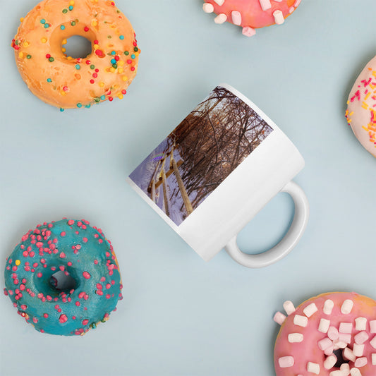 White Glossy Mug - Riverdale Park Winter Forest