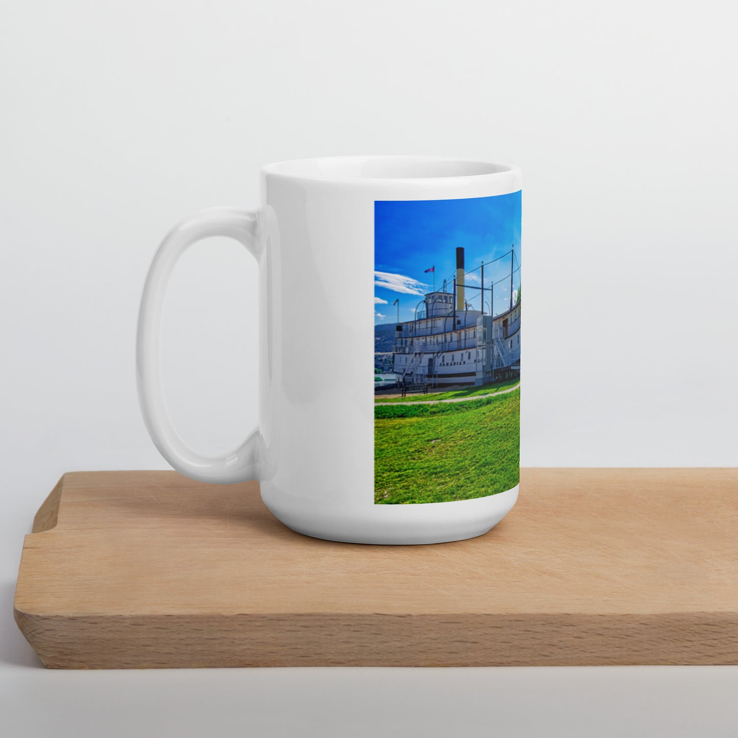 White Glossy Mug - SS Sicamous HDR Daytime